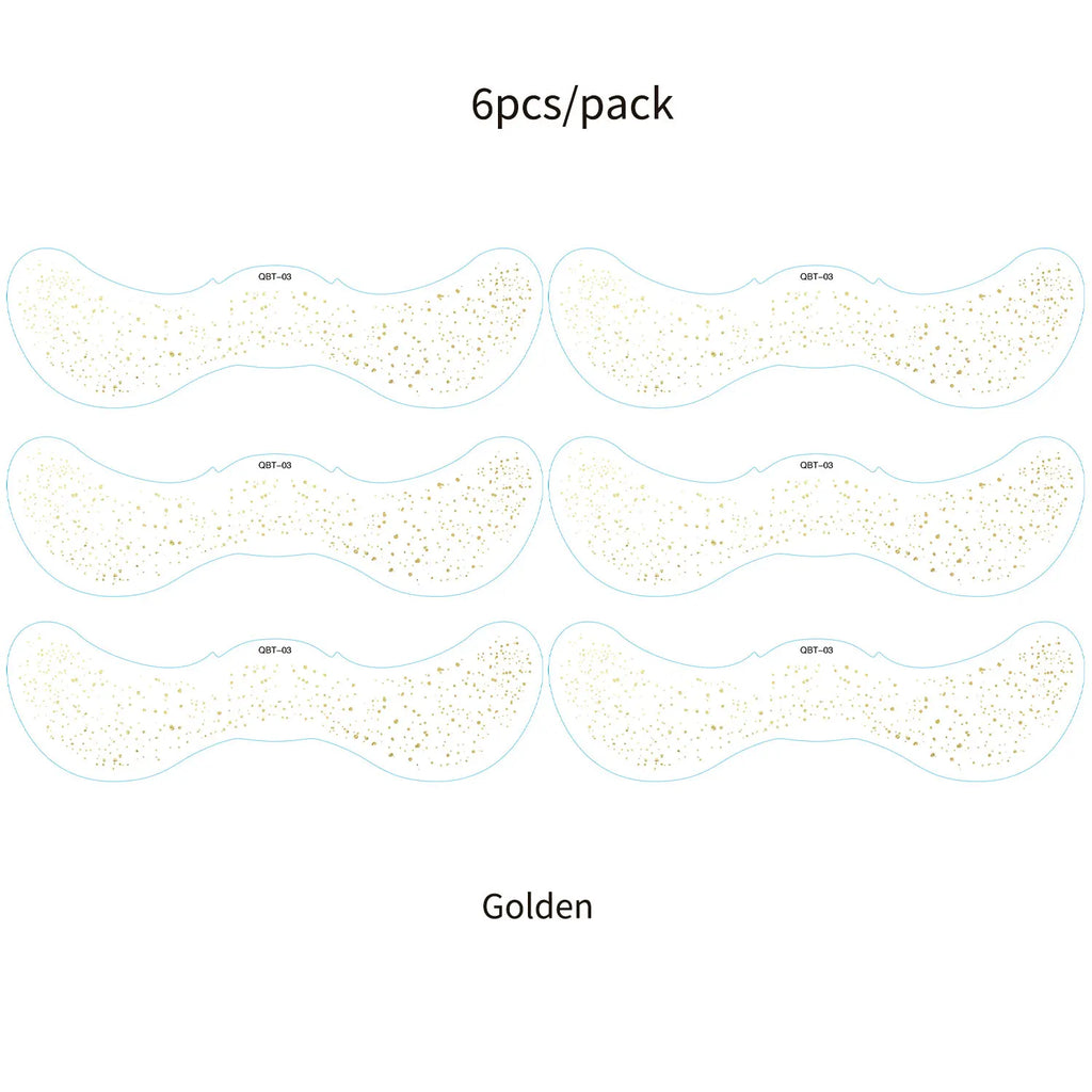 6Pcs Fake Freckle Stickers for Women Waterproof Golden Silver Glitter Temporary Tattoos for Face Makeup Holiday Music Party