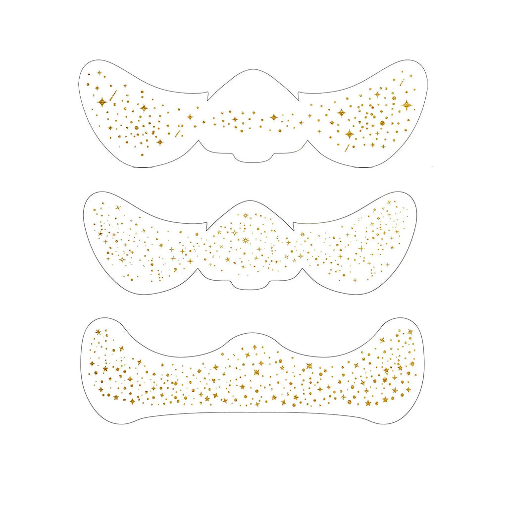 6Pcs Fake Freckle Stickers for Women Waterproof Golden Silver Glitter Temporary Tattoos for Face Makeup Holiday Music Party