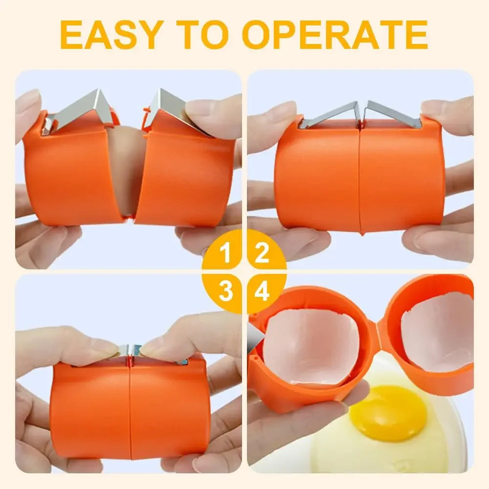 Handheld Egg Cracker & Shell Opener — Crack Any Egg in 3 Seconds | No-Mess Kitchen Tool