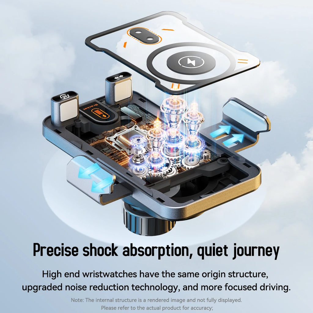 15W Wireless Car Charger Mount – Auto-Clamping Phone Holder with Fast Charging