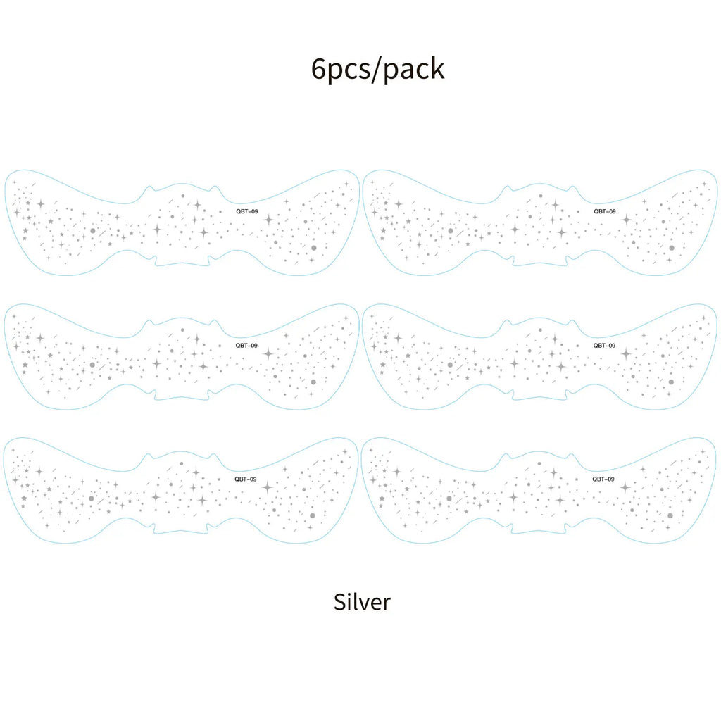 6Pcs Fake Freckle Stickers for Women Waterproof Golden Silver Glitter Temporary Tattoos for Face Makeup Holiday Music Party