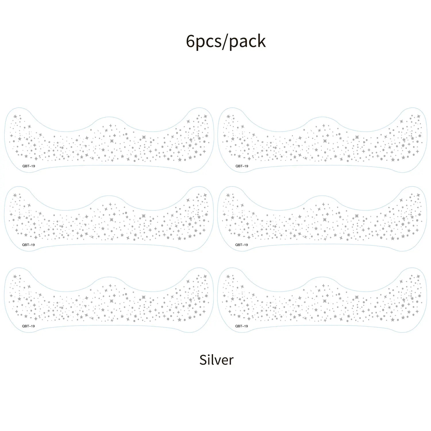 6Pcs Fake Freckle Stickers for Women Waterproof Golden Silver Glitter Temporary Tattoos for Face Makeup Holiday Music Party