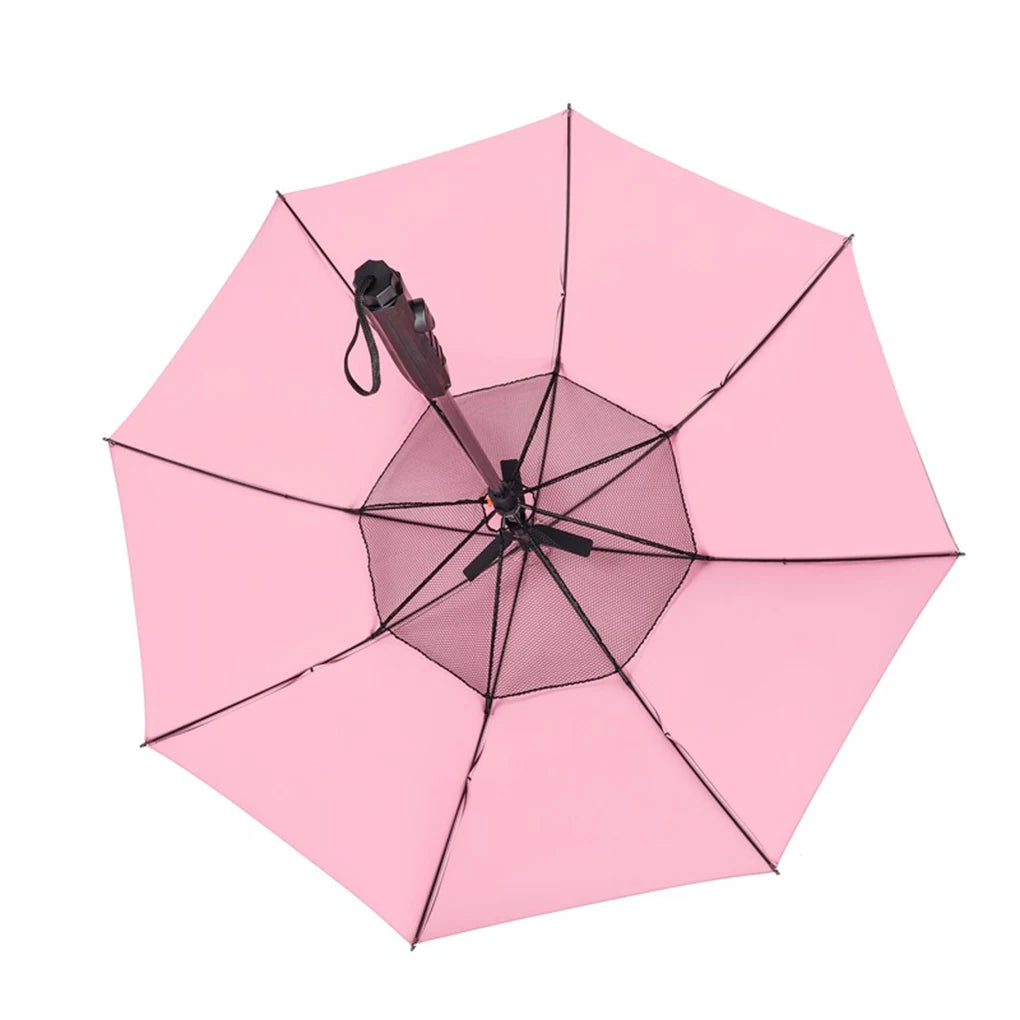 3-In-1 Sun Umbrella with Fan Misting Portable Fan Cooling Umbrella Summer Cooler for Outdoor Beach Outdoor Spray Fan Umbrella