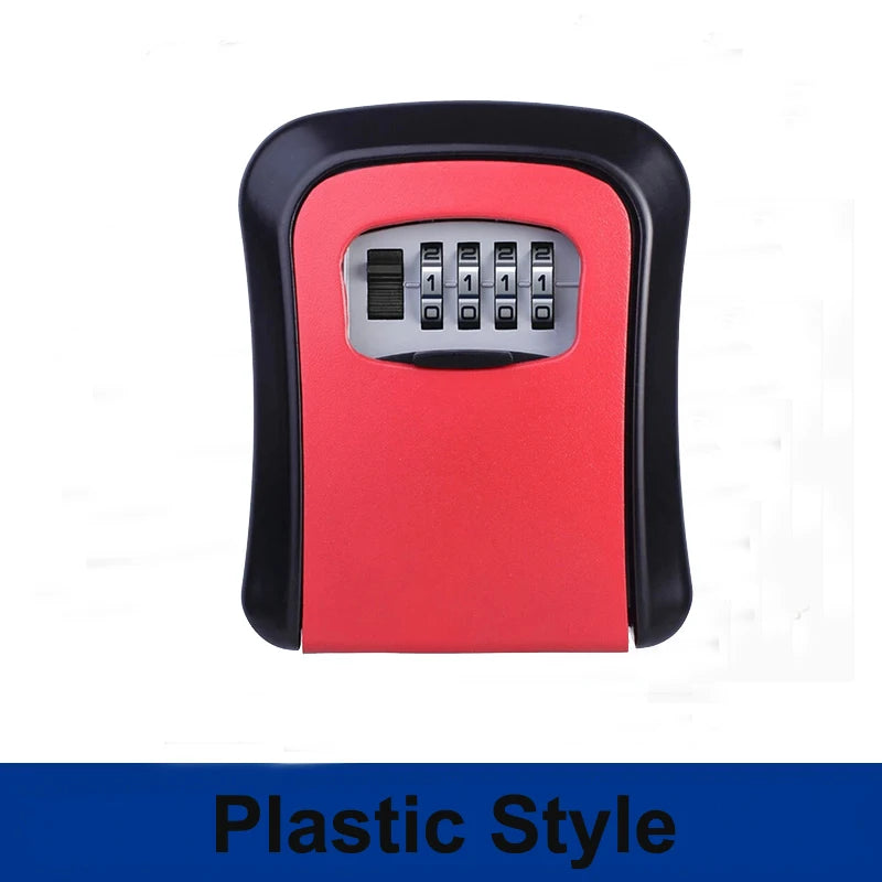4 Digit Combination Key Lock Box Aluminum Wall Mounted Key Lockbox with Code for House Key Storage Security Protection