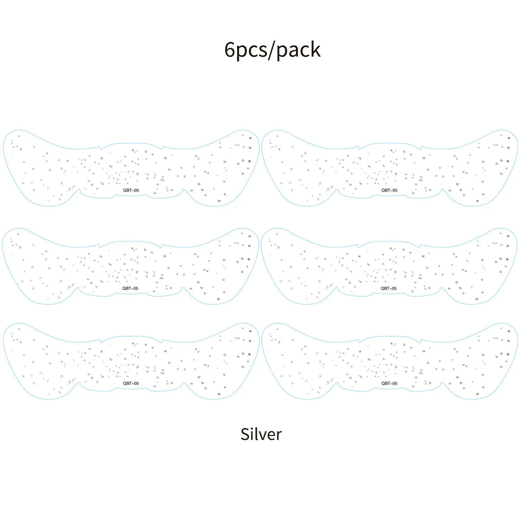6Pcs Fake Freckle Stickers for Women Waterproof Golden Silver Glitter Temporary Tattoos for Face Makeup Holiday Music Party